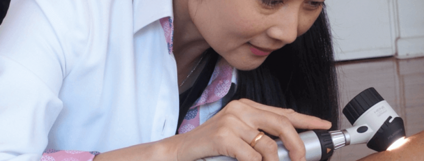 Dermatologist performing a skin examination at Pymble Dermatology
